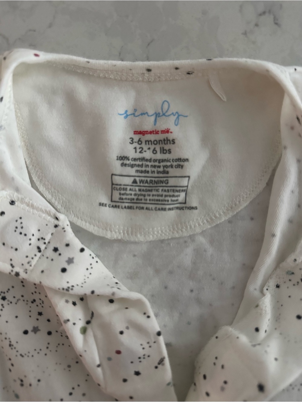 Magnetic Me Organic Cotton Footie - 3-6M Constellations - Picture 2 of 4